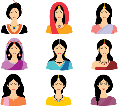 Indian Women Vector Download Free Vector Art Stock - Women Vector Face Png (700x490)