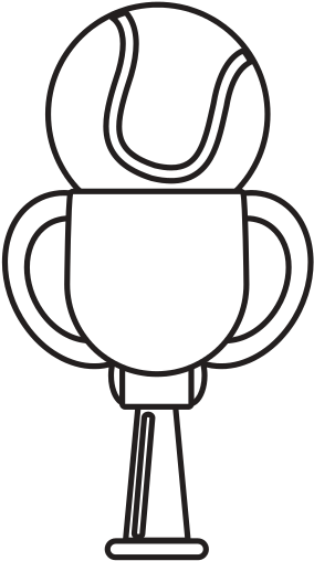 Trophy Of Tennis - Basketball Outline (550x550)