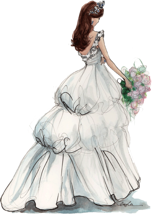 Wedding Bride Free Vector Donload - Girl In Wedding Dress Drawing (498x700)