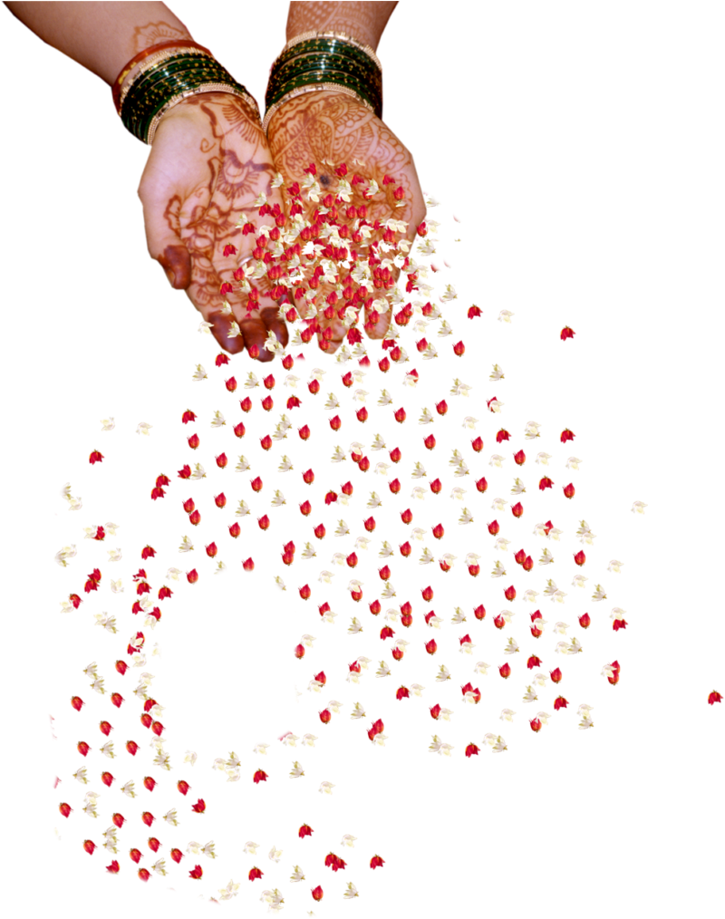 Indian Wedding Png Hand - Hand With Flower Png (885x1024)