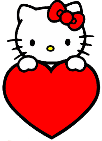 Sweet Hello Kitty Clip Art - Hello Kitty With Heart (350x482)