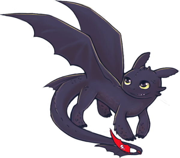 Toothless By Kaweii - How To Train Your Dragon (600x527)