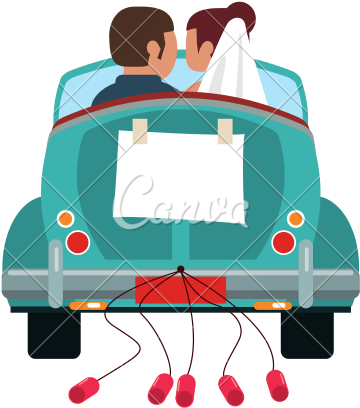 Happy Couple Married Icon Stock Vector Art Illustration, - Just Married Car (800x800)