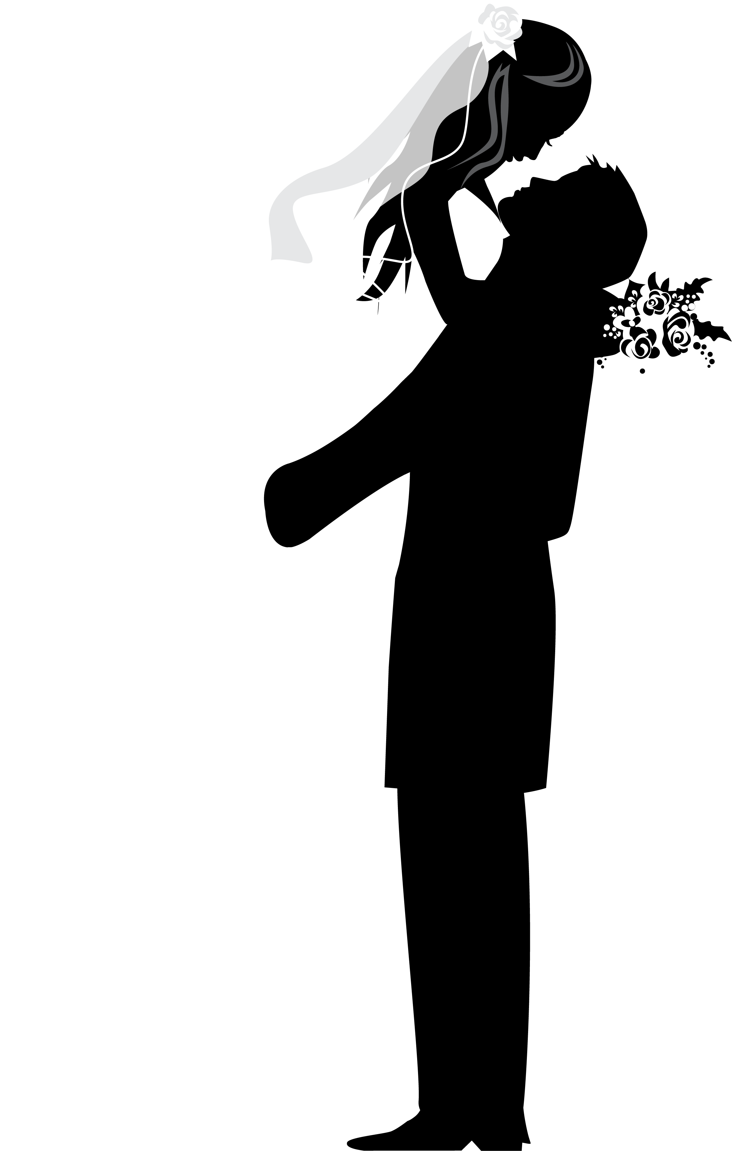 Wedding Invitation Bridegroom Clip Art - Silhouette-hochzeits-paare Karte (2458x3840)