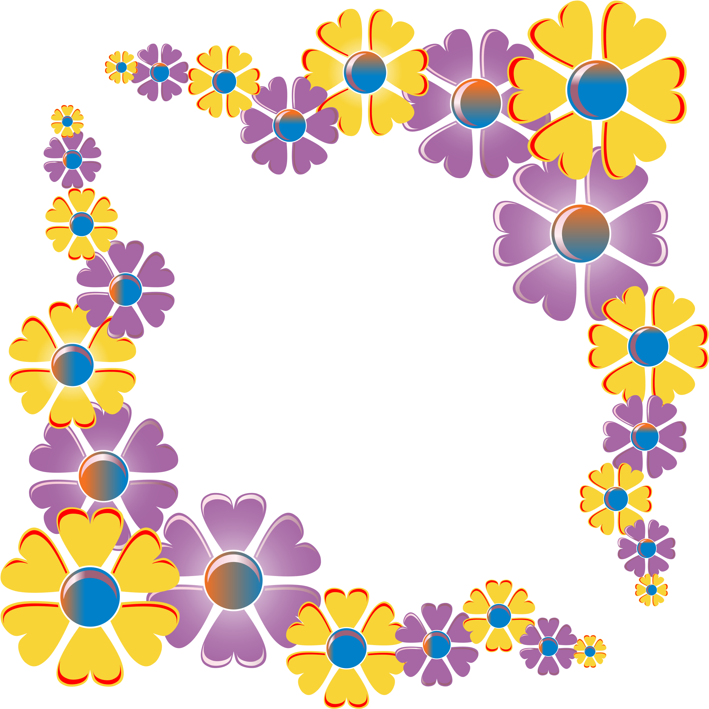 This Free Icons Png Design Of Flower Corner Variation - Flower Corner Border Png (2400x2400)