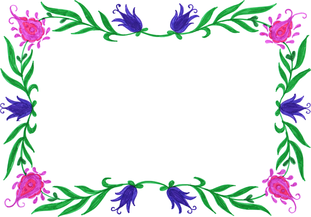 Png File Size - Flower Frame Png (1024x717)