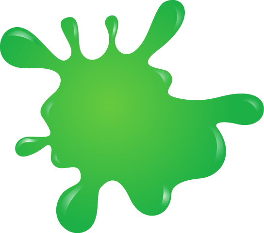 Colour Splash Stickers - Green Paint Splodge (544x481)