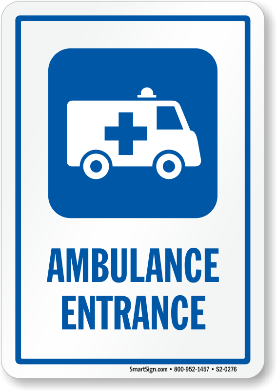 Zoom, Price, Buy - Brady 142644 Ambulance Ent Sign, 4 X 4 In, Ss (568x800)