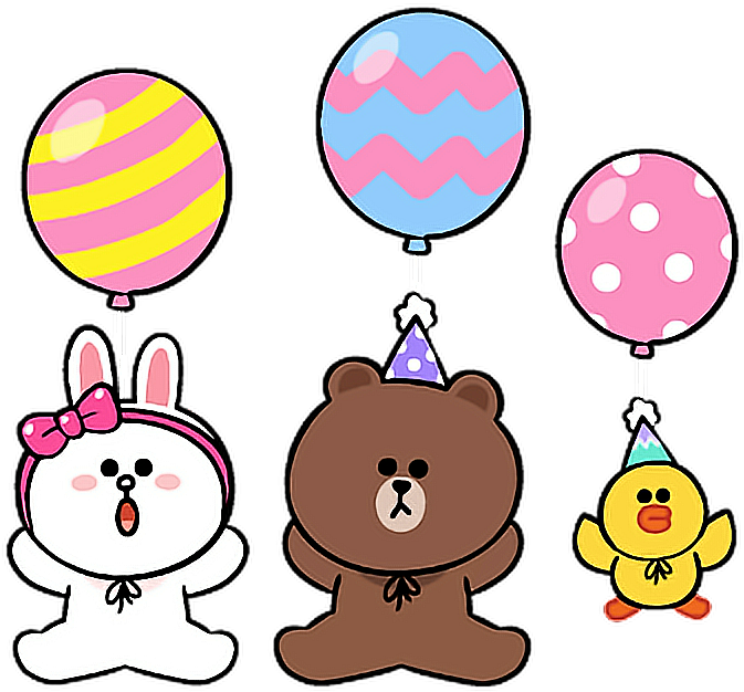 Line Cony Brown Sally Birthday Party Balloon Colorful - Line (684x636)