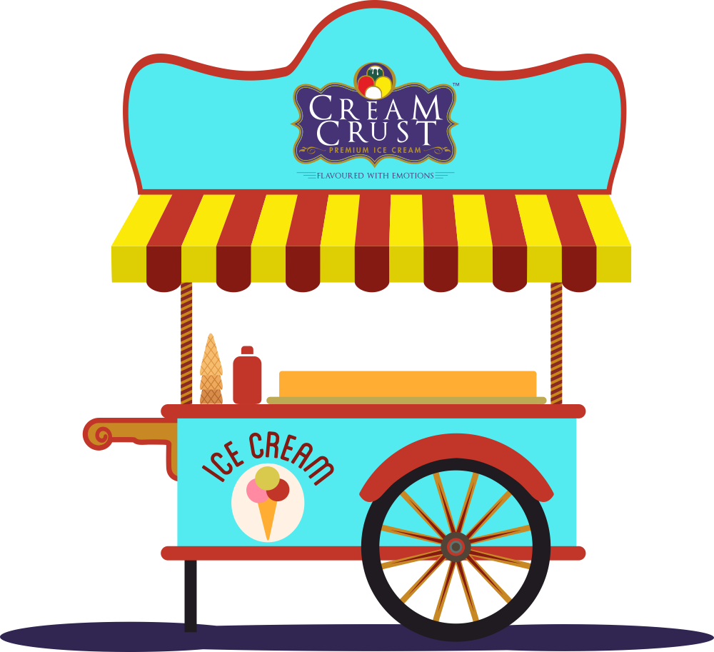 Our Products Cream Crust Premium Ice Cream - Ice Cream Cart Png (1000x913)