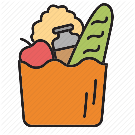 Grocery-basket Icons - Bag Food Icon Png (512x512)