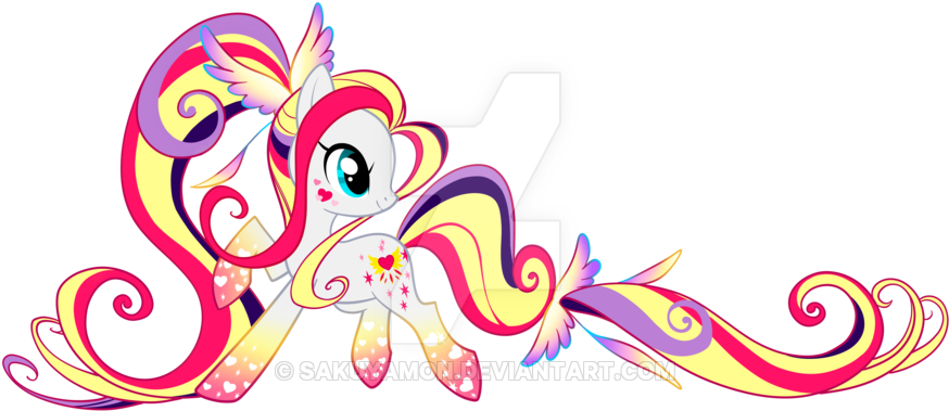 Rainbow Power Wishful Heart By Sakuyamon - Mlp Earth Pony Oc (900x435)