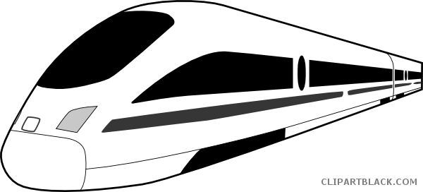Train Transportation Free Black White Clipart Images - Train Clip Art (600x272)