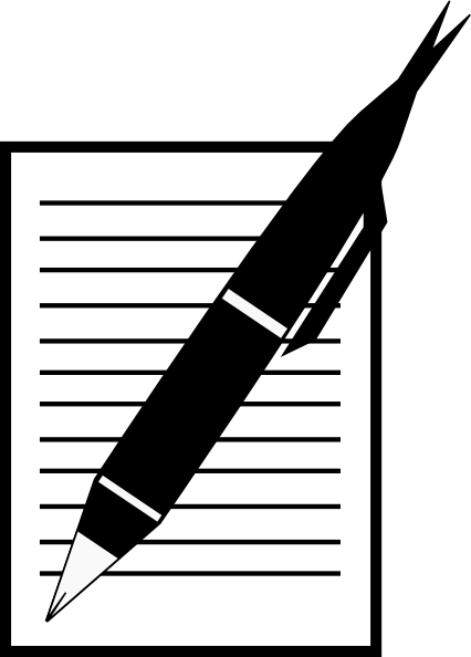 Paper And Pen Clip Art At Clker Com Vector Clip Art - Paper And Pen Vector (426x594)