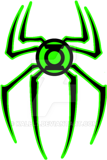 New Green Lantern Spiderman Logo By Kalel7 - Logo Spiderman (400x583)