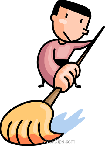 Pin Floor Clip Art - Sweeping The Floor (346x480)