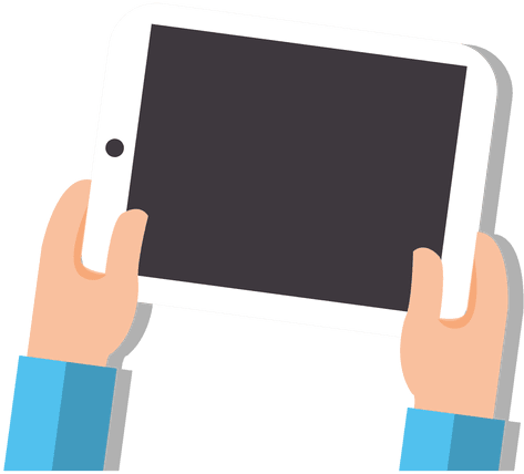 Tablet On Hands Cartoon Transparent Png - Tablet Desenho Png (512x512)