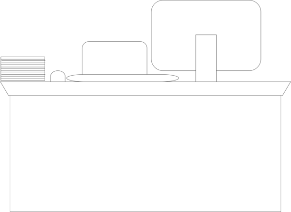 Desk Bw Imagesecretary Desk Clipart - Chair (600x437)