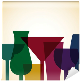 Retro Overlay Cocktail Card In Vector Format - Vector Graphics (400x400)