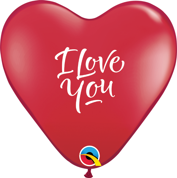 Valentines Day I Love You Script Modern Heart - 11 Inch I Love You Script Latex -r Red (596x600)