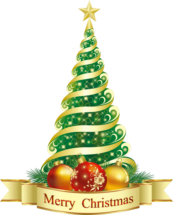 Merry Christmas Green Tree Png Clipart - Christmas Tree Merry Christmas (670x830)