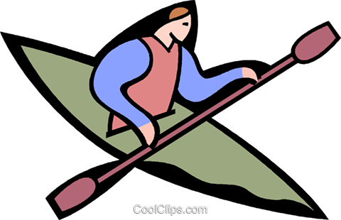 Person Kayaking Royalty Free Vector Clip Art Illustration - Person Kayaking Royalty Free Vector Clip Art Illustration (480x310)