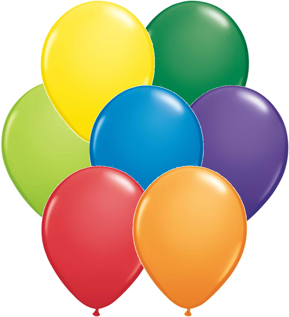 11" Carnival Assortment Latex Balloons - 5 Balloons (1066x1041)