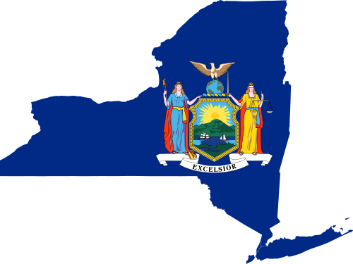 Bmcc Is Situated In Such Close Proximity To City Hall, - New York State With Flag (500x375)