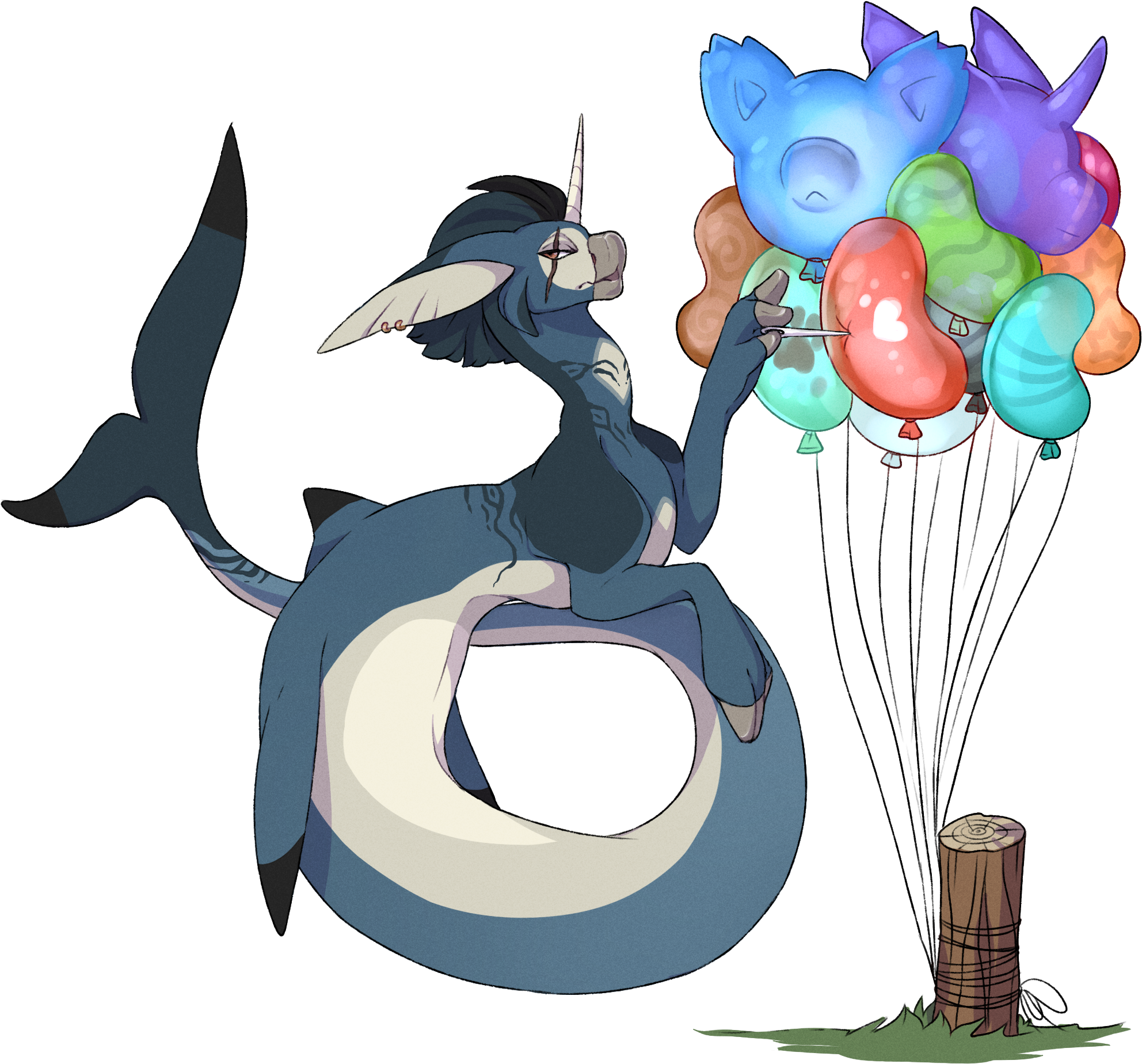 Shirothewhitewolf [carnival/anubias] Pop A Bean Balloon - Cartoon (2000x1872)