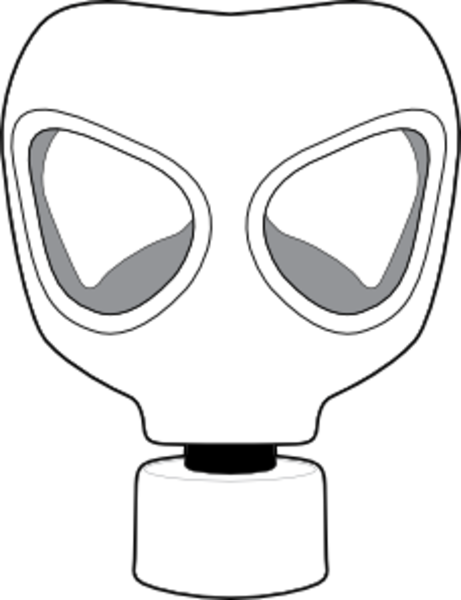 Gas Mask Clipart Ww2 - Gas Mask Drawing Easy (461x600)