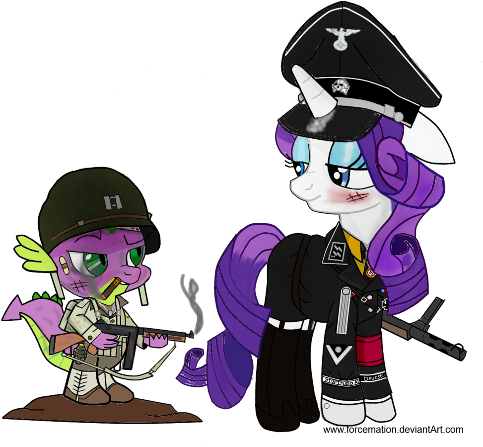Ss Haupsturmfuhrer Rarity And Captain Spike By Imperialace - My Little Pony Waffen Ss (1024x977)