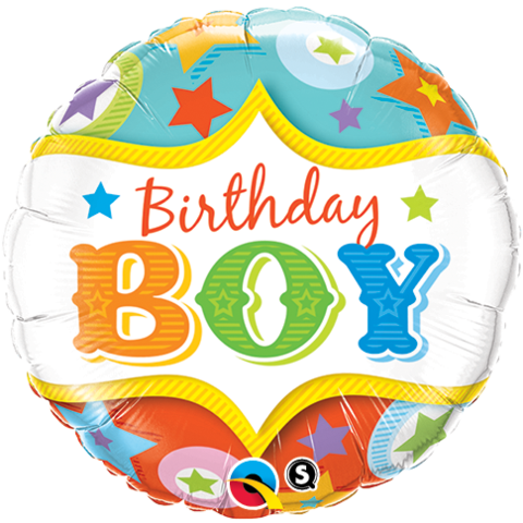 Birthday Boy Circus Stars Foil Balloon - Foil Balloons Birthday Boy (480x480)