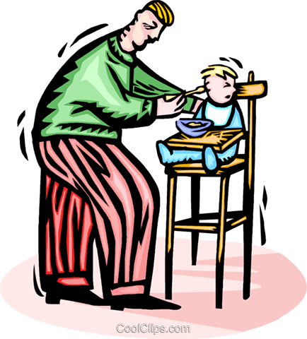 Father Feeding The Baby Royalty Free Vector Clip Art - Man Digging A Hole (434x480)