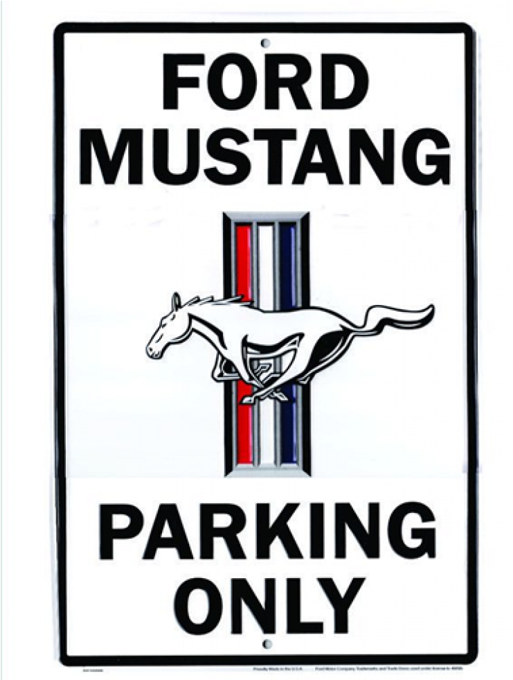 Latest Ge Ford Mustang Large Parking Sign With Ford - Mustang Tin Sign 12 X 18in (980x980)