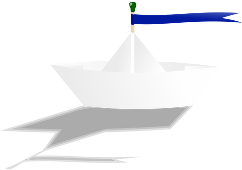 Paper Boat Vector Drawing - Paper Boat (500x500)
