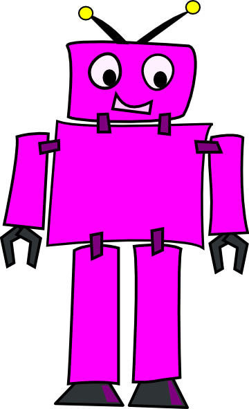 Pink Robot Clip Art At Clker - Purple And Pink Robot (360x591)