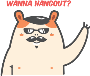 Cartoon Hamster Sticker Pack Messages Sticker-5 - He Was Behind The Couch (390x315)
