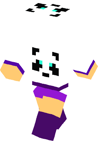Purple Panda Girl Skin - Minecraft Skins Creeper Boy Blue (317x456)
