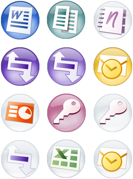 Search - Microsoft Office Icons Transparent Orbs Visio (552x592)