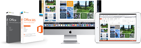 Apple Monitor, Ipad, Office 365 Home Subscription, - Microsoft Office Home & Student 2016 For Mac On (661x304)