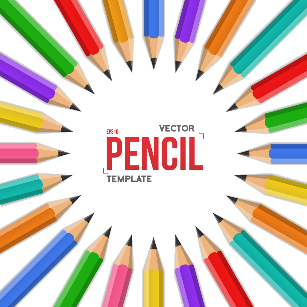 Word Creativity Stock Photography Clip Art - Colorful Pencils Circle Png (1000x1000)