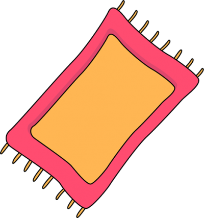 Pink Rug Clip Art Image Pink And Yellow Rug With Yellow - Rug Clipart (400x427)