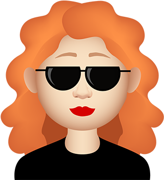 Gingermoji7 All408px 0034 Layer Comp 35 Curlyhairgirlcool - Curly Hair Girl With Glasses Cartoon (408x408)