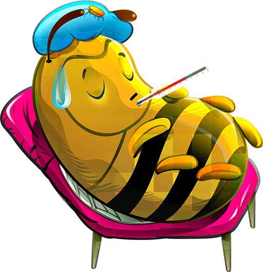 Sick Clipart Bee - Sick Bee Clipart (512x530)