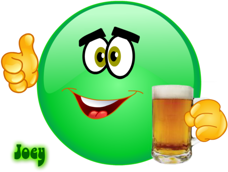 Vector Illustration Of A 3d Yellow Smiley Emoji Emoticon - Pint Of Beer (500x375)