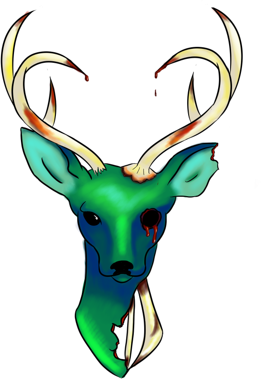 Zombie Deer Tattoo By Tosealourfate - Digital Art (573x817)