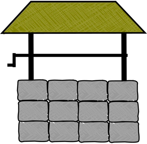 Water Well Vector Clip Art Shibw3 Clipart - Draw A Water Well (600x588)