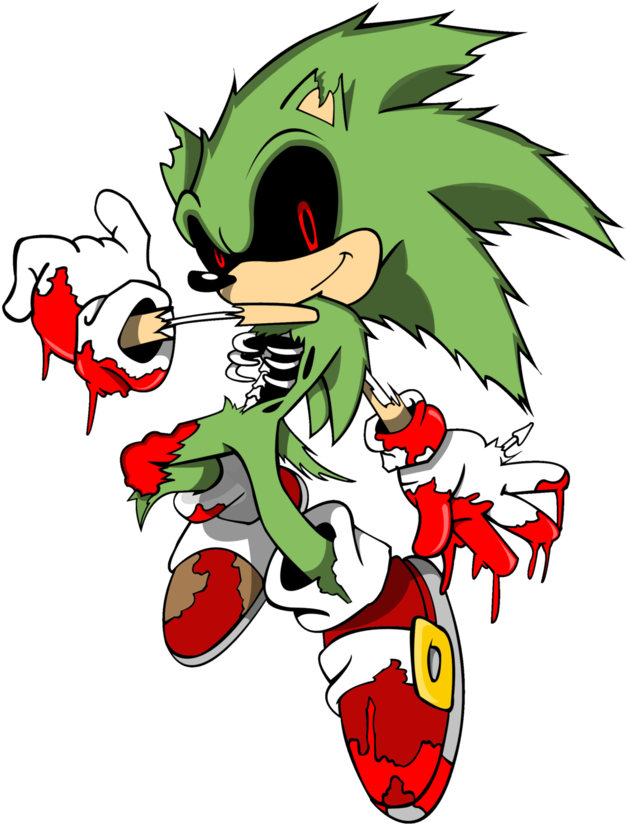 Zombie Sonic By Markmorbidity - Sonic Zombie Png (894x894)