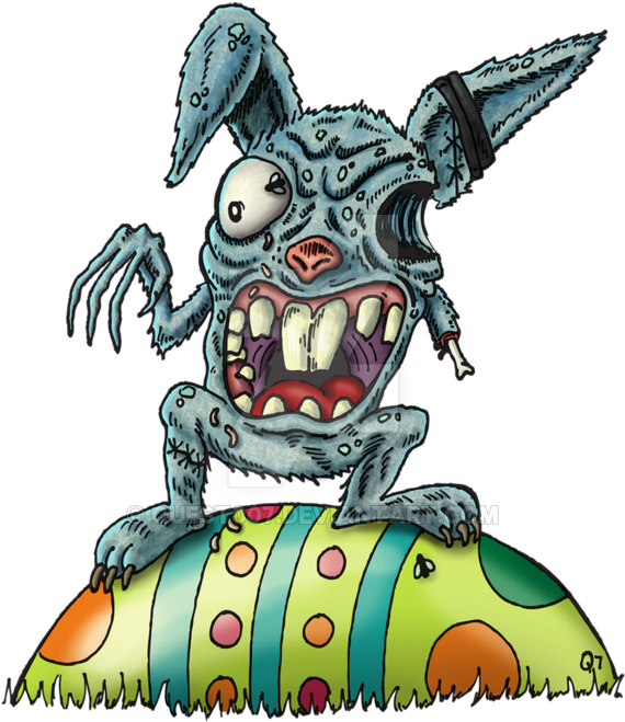 Chibi Clipart Zombie - Easter Bunny (600x691)