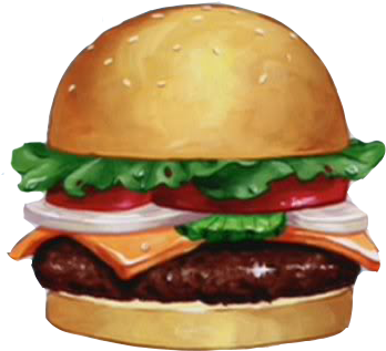 Hamburger Clipart Krabby Patty - Krabby Patty (356x338)